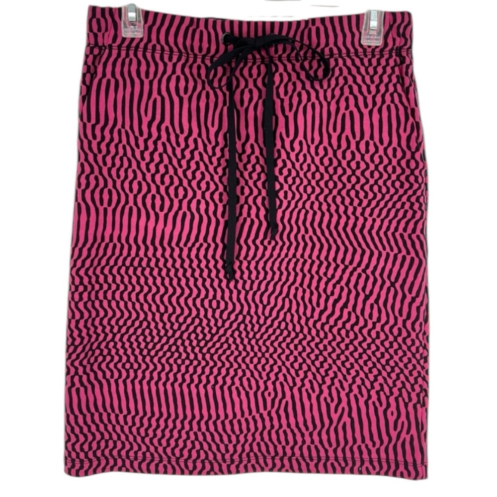 Lobo Mau Pink‎ Black Patterned Women's Skirt Small